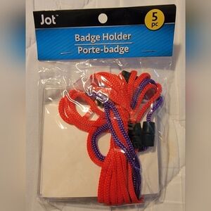 Vibrant Red and Purple Party Lanyards with Badge Holders